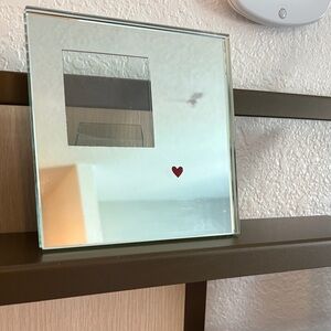 Heart Accent Square Mirror Wall Decor